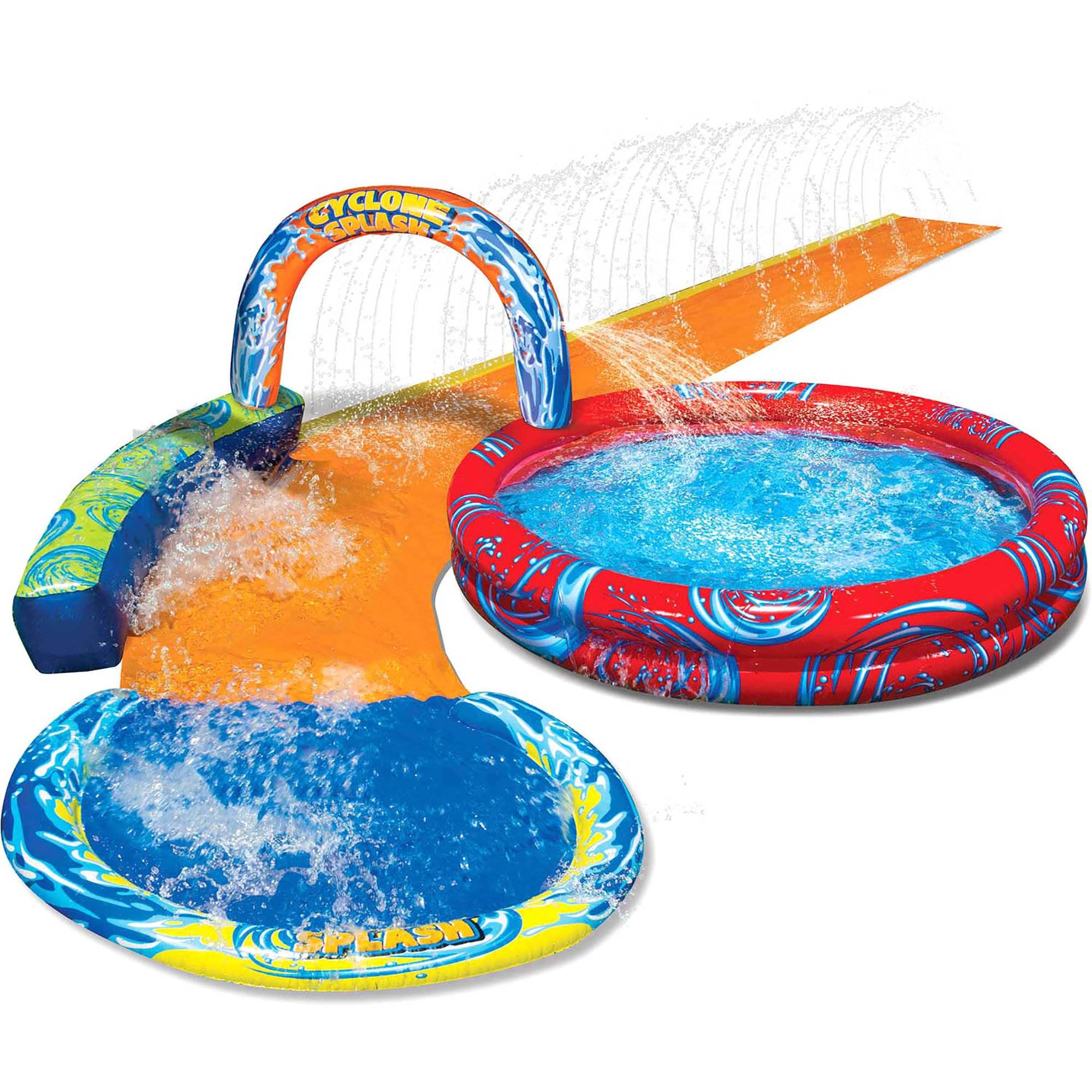 Banzai Toss Like A Boss Pong Game & Cyclone Splash Park Inflatable w/ Slide Pool