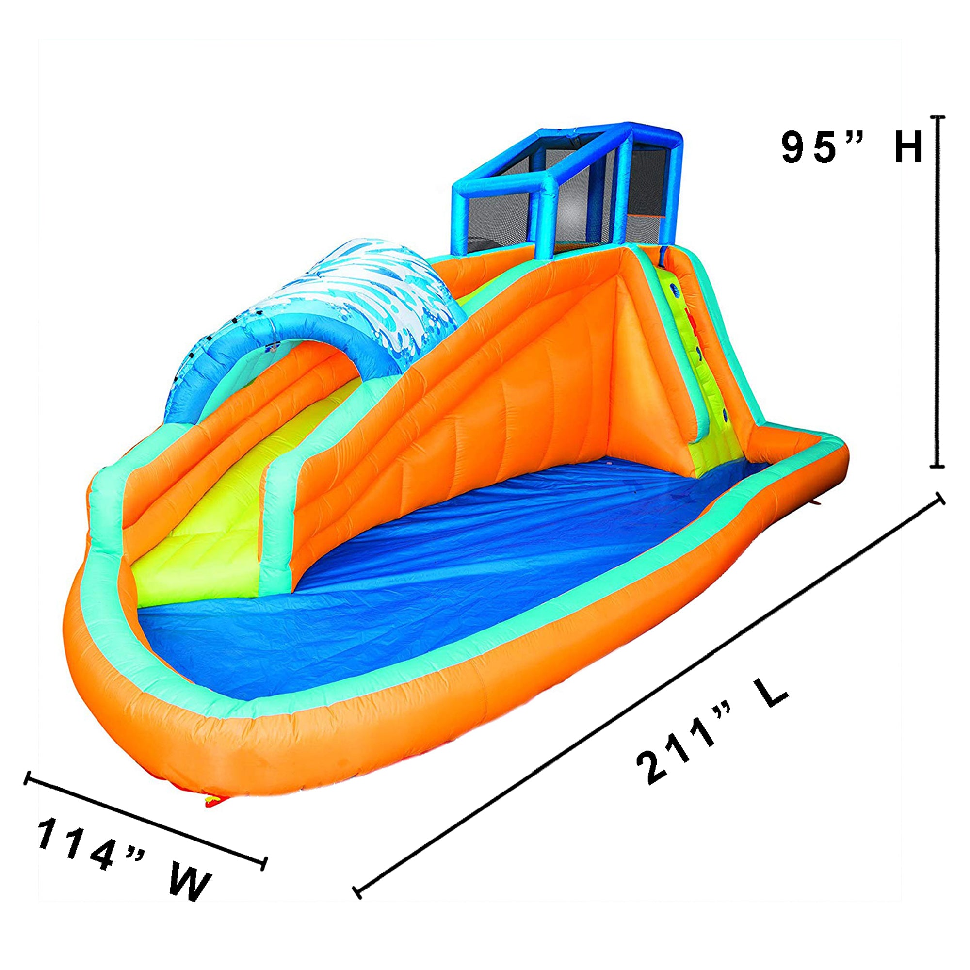 Banzai Kids Inflatable Surf Rider Aqua Lagoon Water Park Slide Pool (Open Box) - VMInnovations