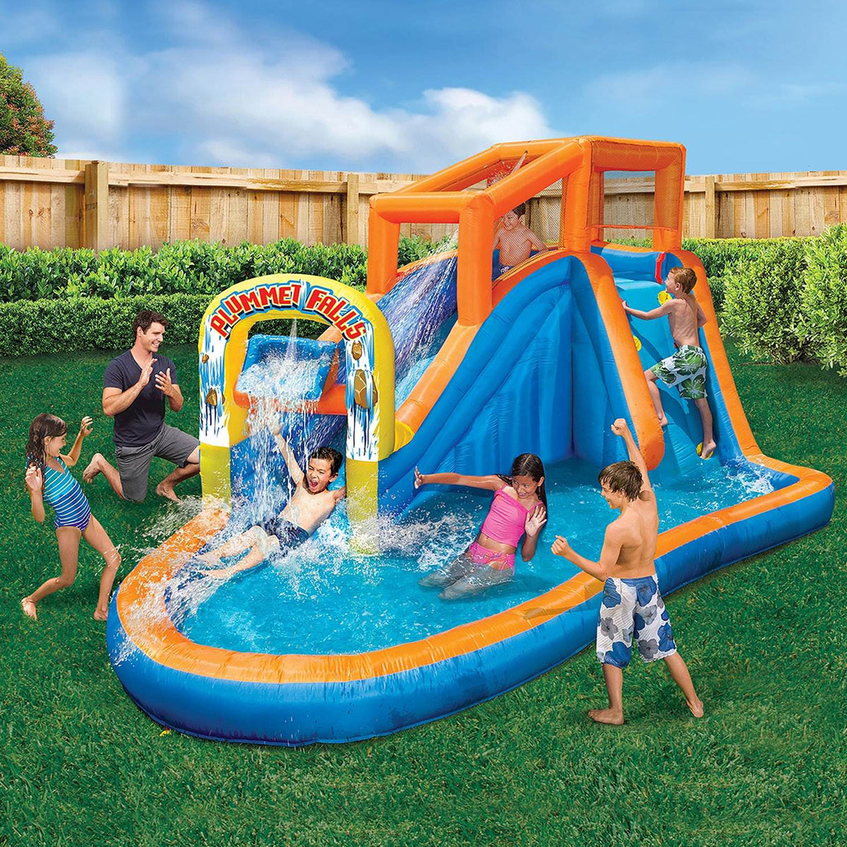 Banzai Plummet Falls Adventure Kids Inflatable Water Park (Open Box)