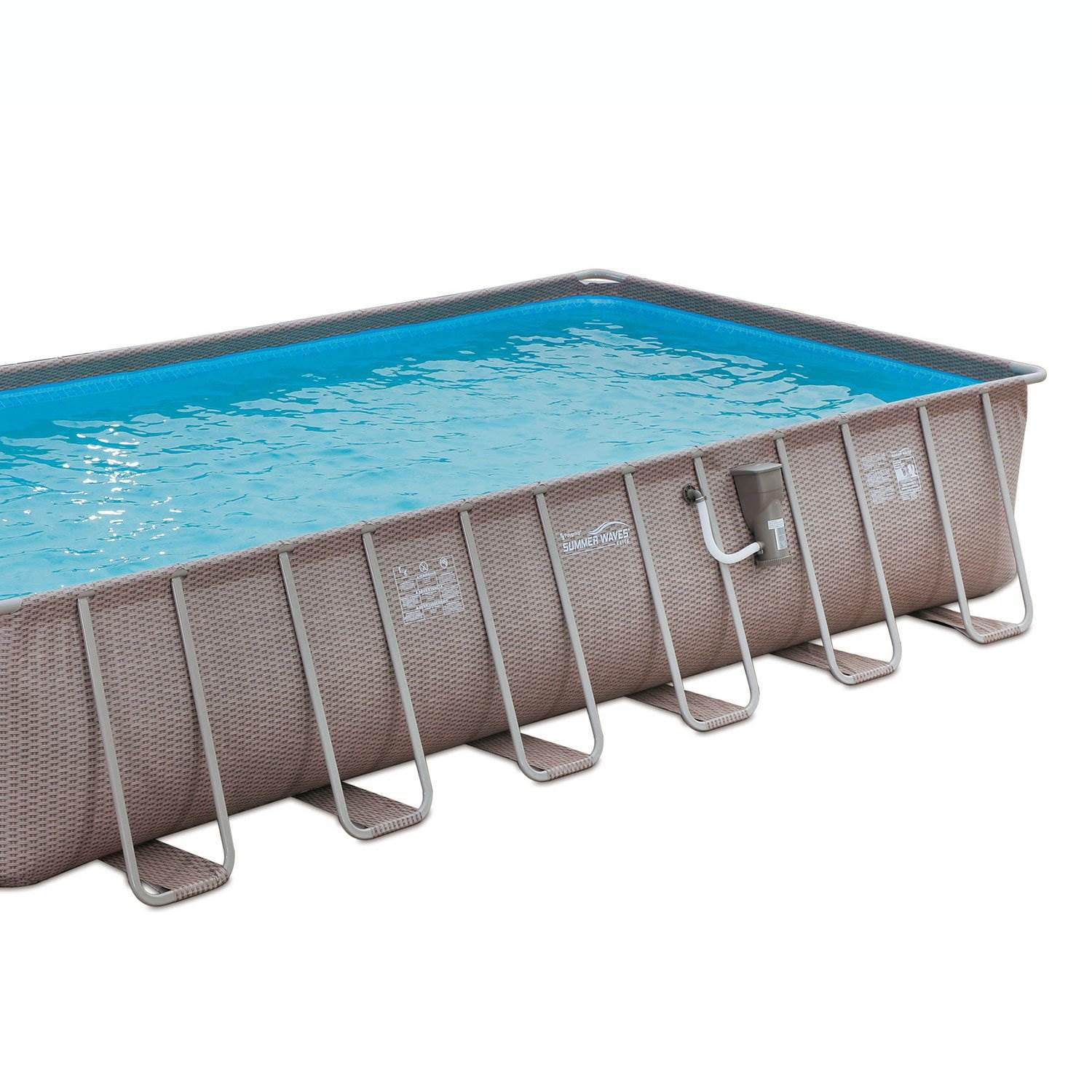 Summer Waves 24ft x 12ft x 52in Rectangle Above Ground Frame Swimming Pool Set
