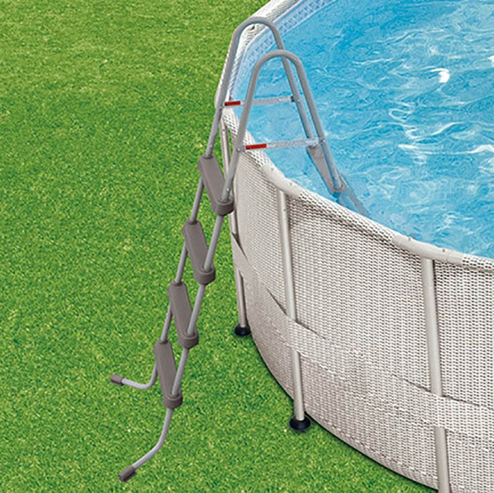 Summer Waves 18ft x 48in Above Ground Metal Frame Swimming Pool w/ Ladder & Kit