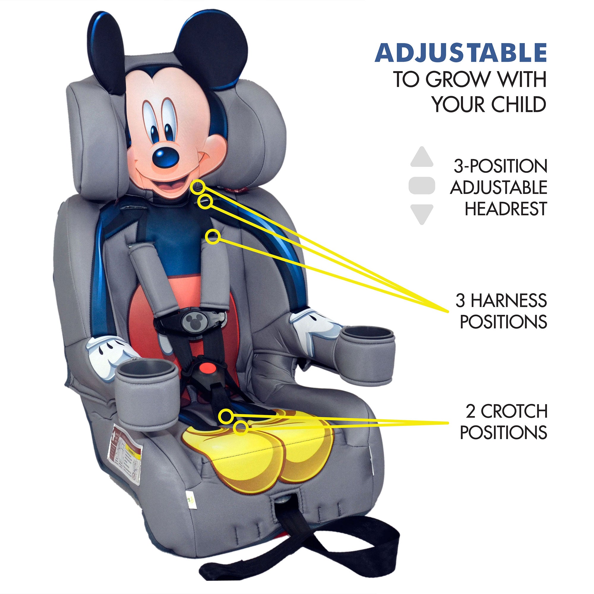 Kids Embrace Disney Mickey Mouse Combination Harness Booster Kid Car Seat (Used) - VMInnovations