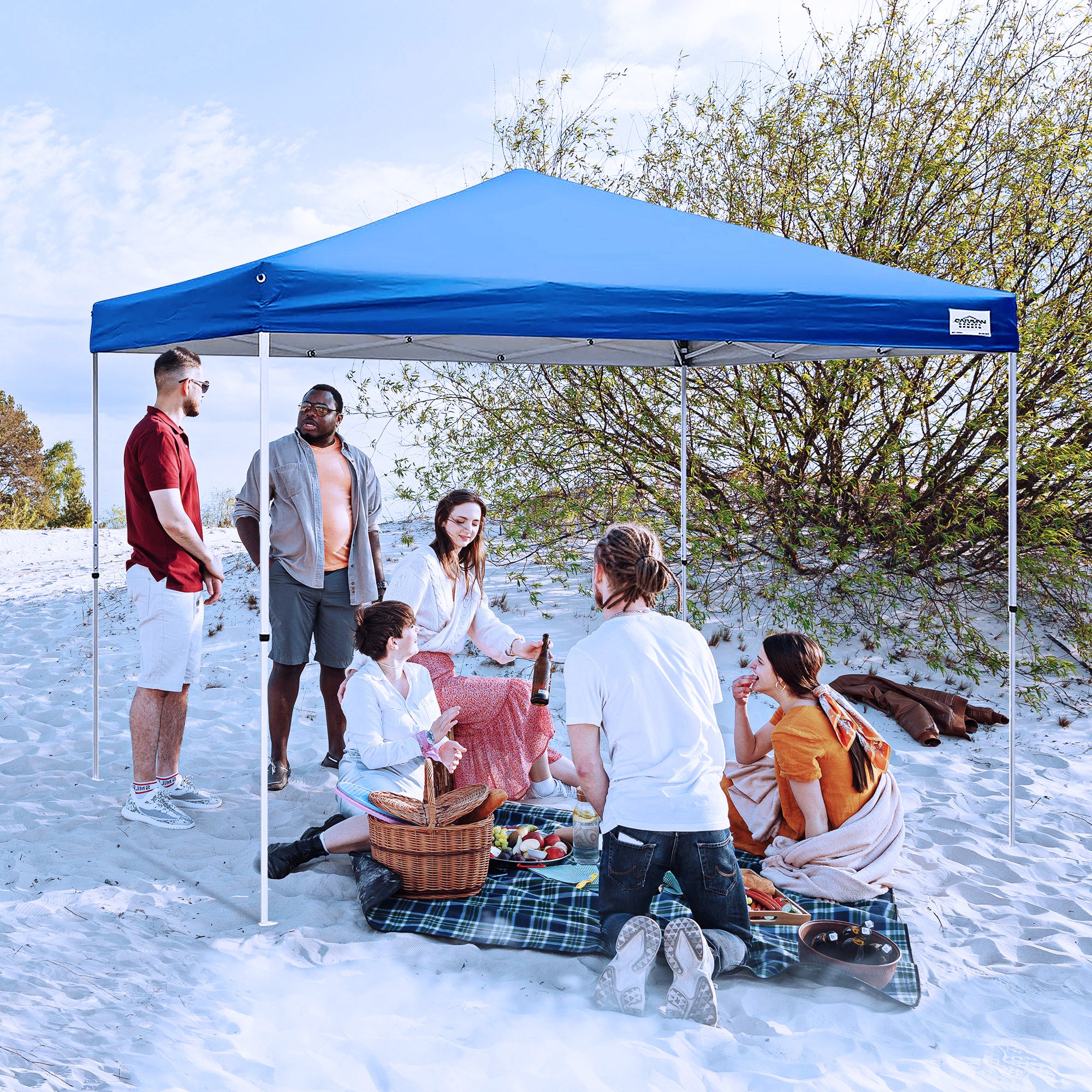 Caravan Canopy V Series 2 10' x 10' Entry Level Angled Leg Instant Canopy, Blue - VMInnovations