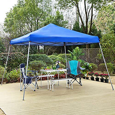 Caravan Canopy Pop-Up Tent V Series 2 12 x 12 ft Slanted Leg Instant Shade, Blue