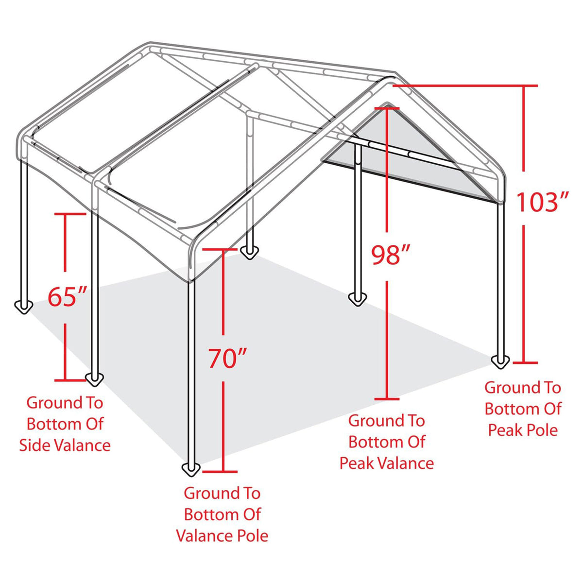 Caravan Canopy Domain 10 x 20 Foot Straight Leg Instant Canopy Tent Set, White