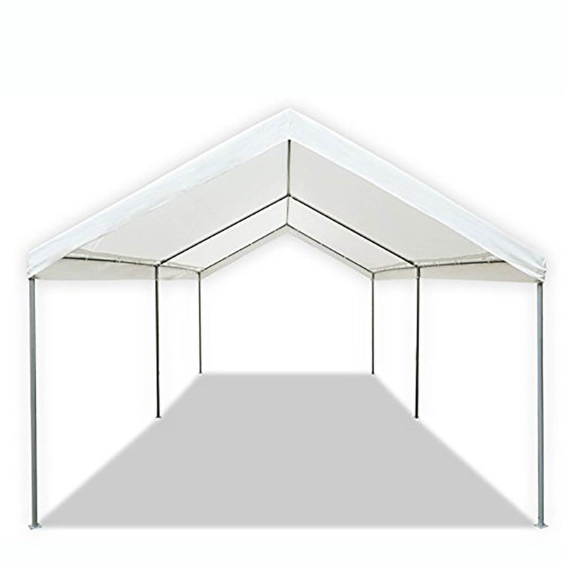Caravan Canopy Domain 10 x 20 Ft Instant Canopy Tent, White & 6 Piece Anchor Set