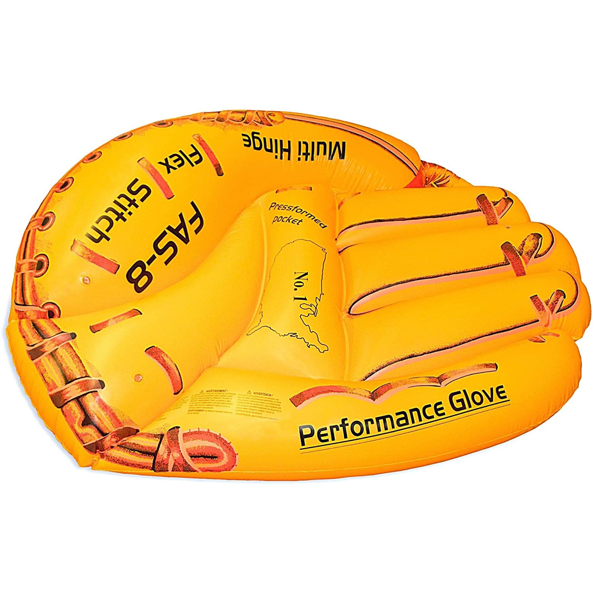 Swimline 90844 Giant 62" Inflatable Baseball Glove Swimming Pool Float, Orange - VMInnovations