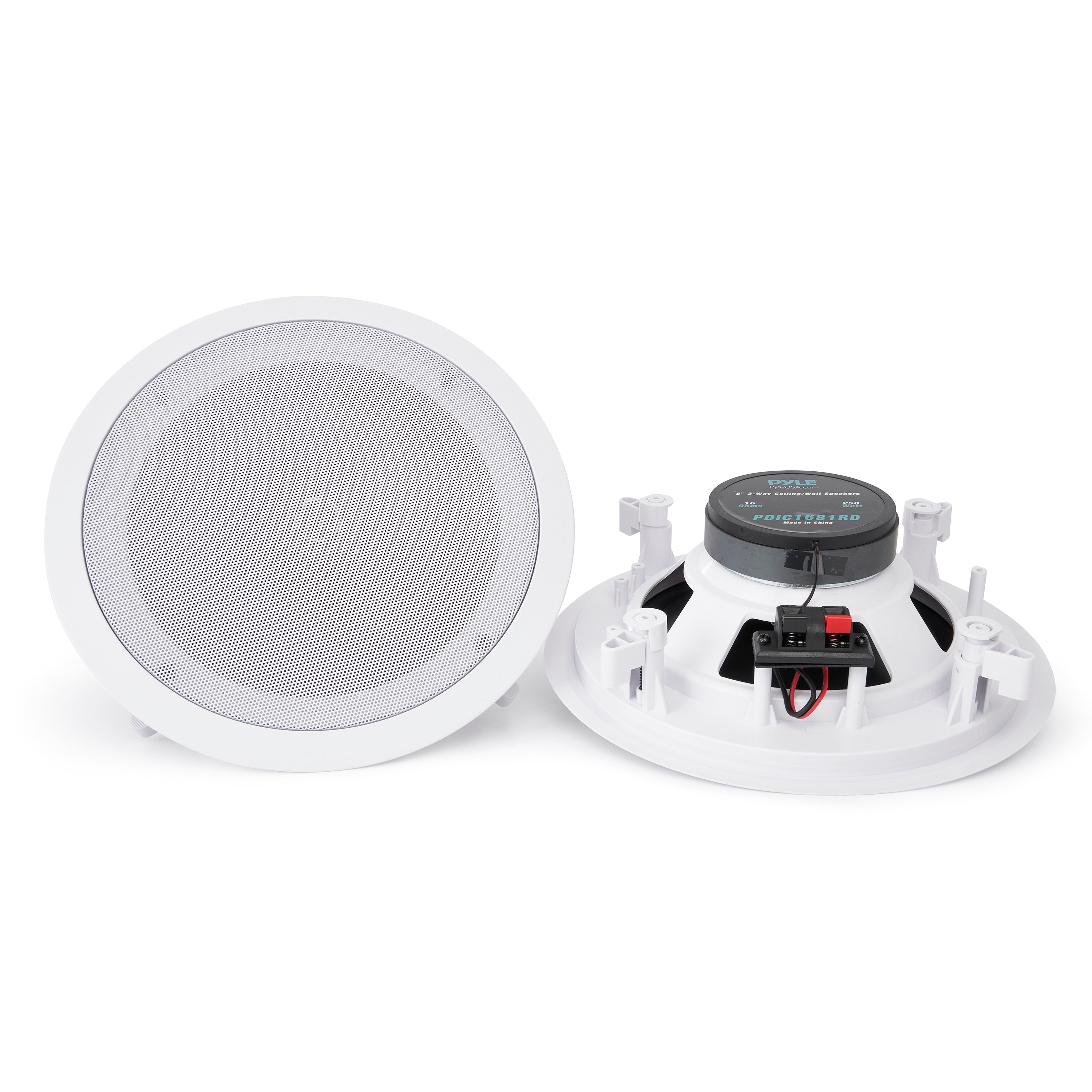 In Wall In Ceiling 2 Way Home Theater 250W Stereo Speakers (Pair) (Open Box)