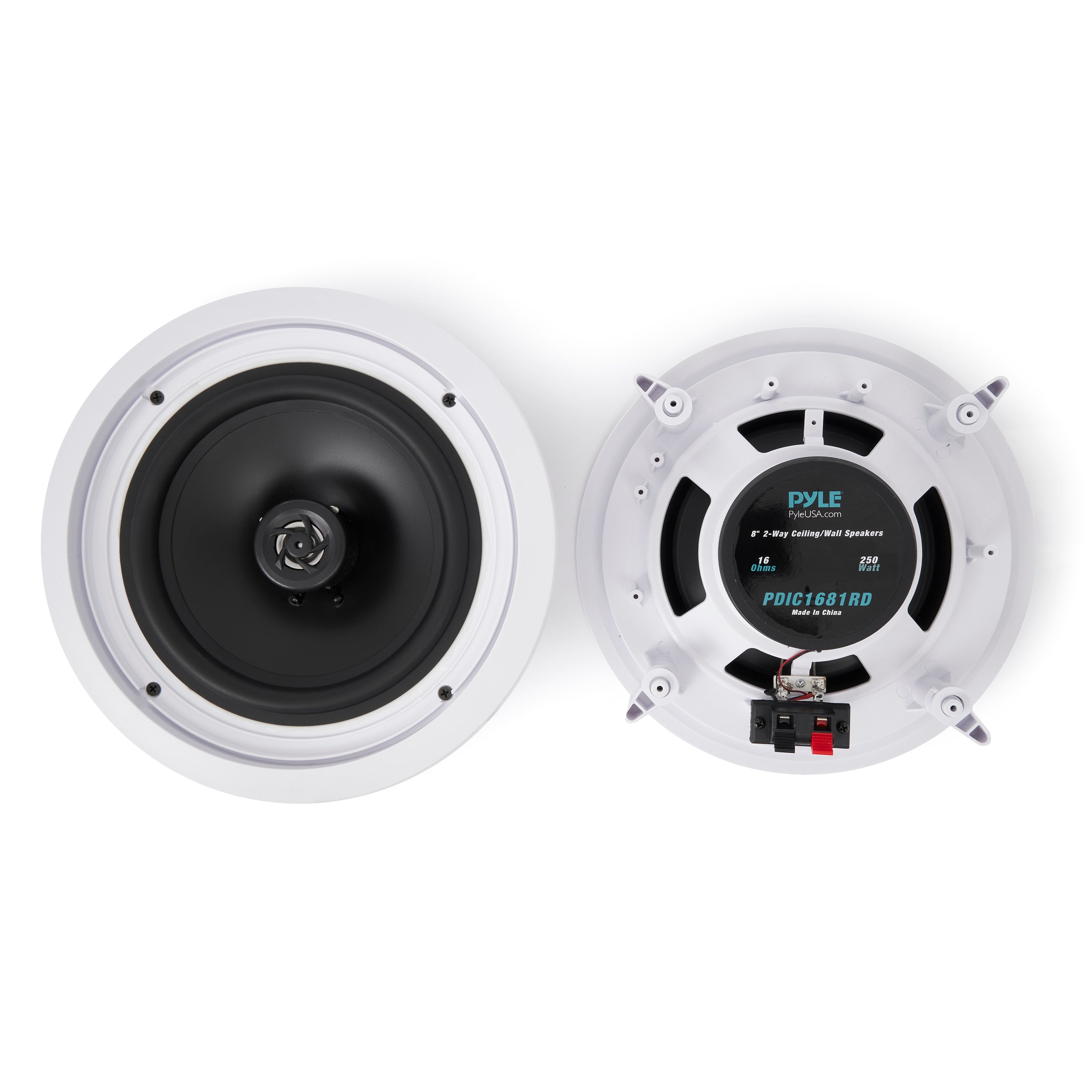 In Wall In Ceiling 2 Way Home Theater 250W Stereo Speakers (Pair) (Open Box)
