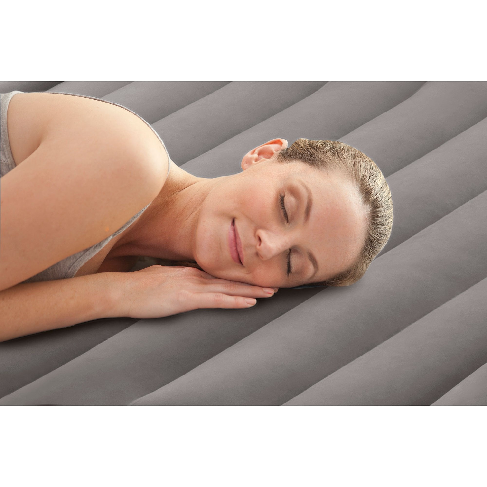 Intex Deluxe Pillow Rest Inflatable 1 King & 1 Queen Air Bed with Built In Pump