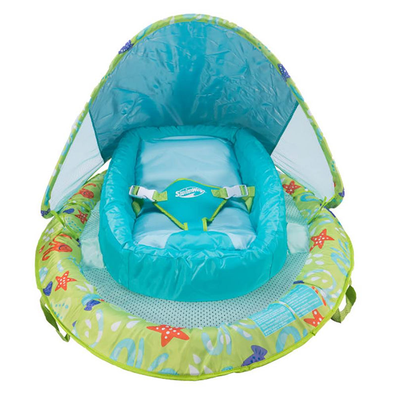 SwimWays Infant Spring Float Inflatable Swimming Pool Float with Canopy