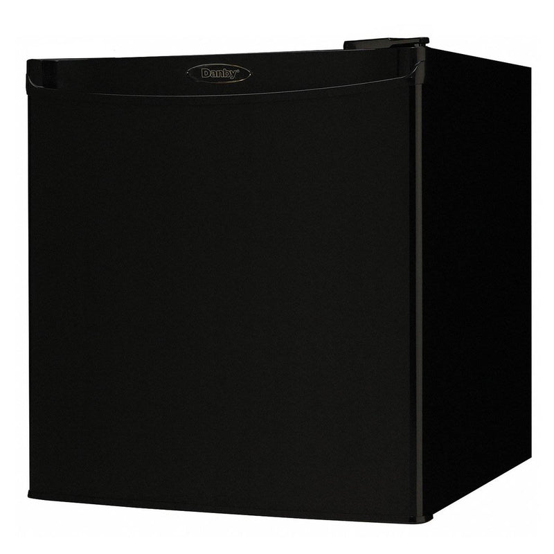 Danby Designer 1.6 Cubic Foot Steel Home Mini Fridge Compact Refrigerator, Black