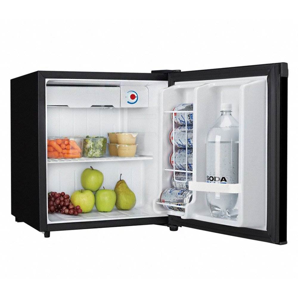 Danby Designer 1.6 Cubic Foot Steel Home Compact Refrigerator, Black (Damaged)