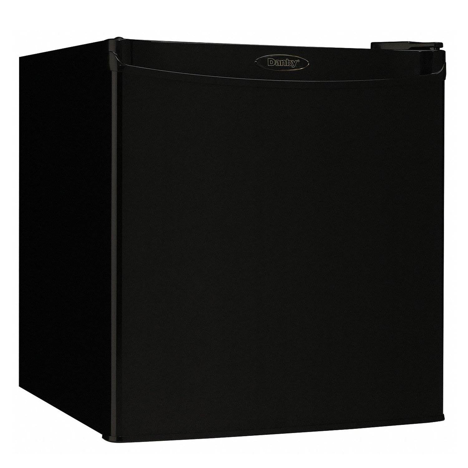 Danby Designer 1.6 Cubic Foot Steel Home Compact Refrigerator, Black (Damaged)
