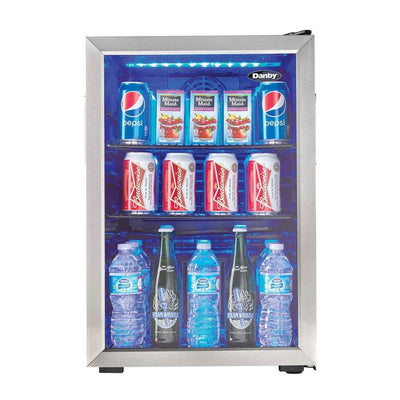Danby 95 Can 2.6 Cu. Ft. Free Standing Beverage Center Mini Fridge w/ Glass Door - VMInnovations