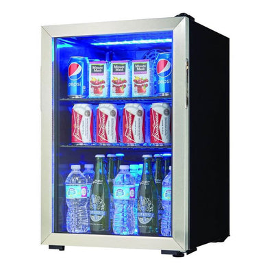 Danby 95 Can 2.6 Cu. Ft. Free Standing Beverage Center Mini Fridge w/ Glass Door - VMInnovations