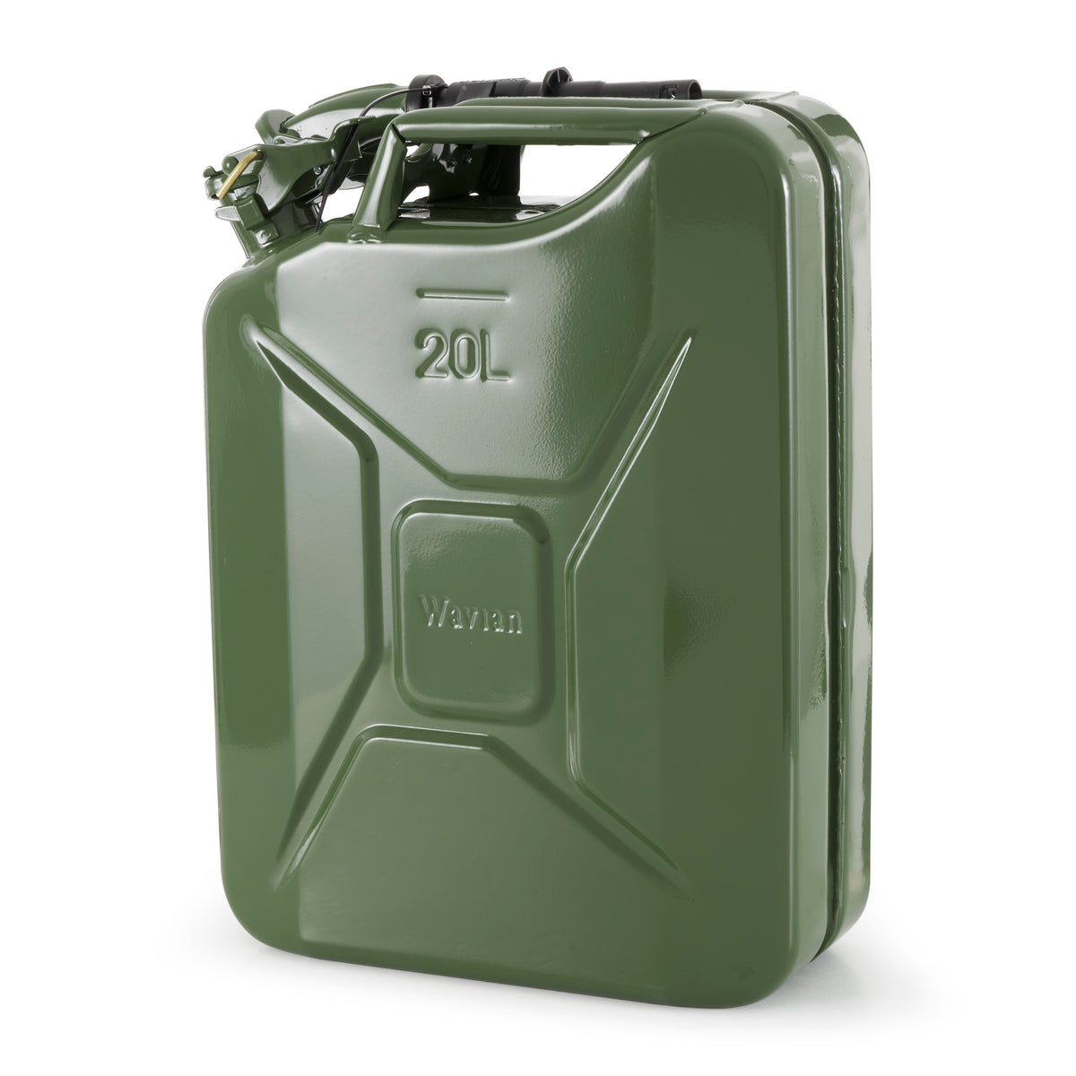 2) Wavian 3008 5.3 Gallon 20 Liter Authentic CARB Fuel Jerry Can w/ Spout, Green