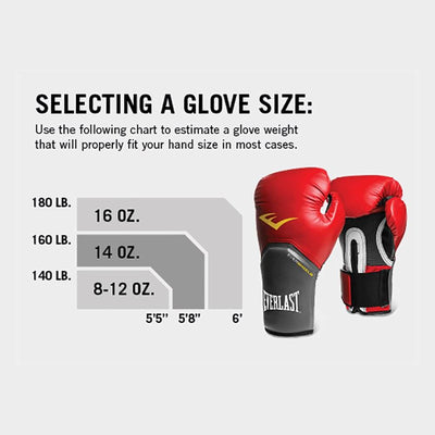 Everlast 16 Oz Pro Style Elite Cardio Kickboxing and Boxing Training Gloves, Red