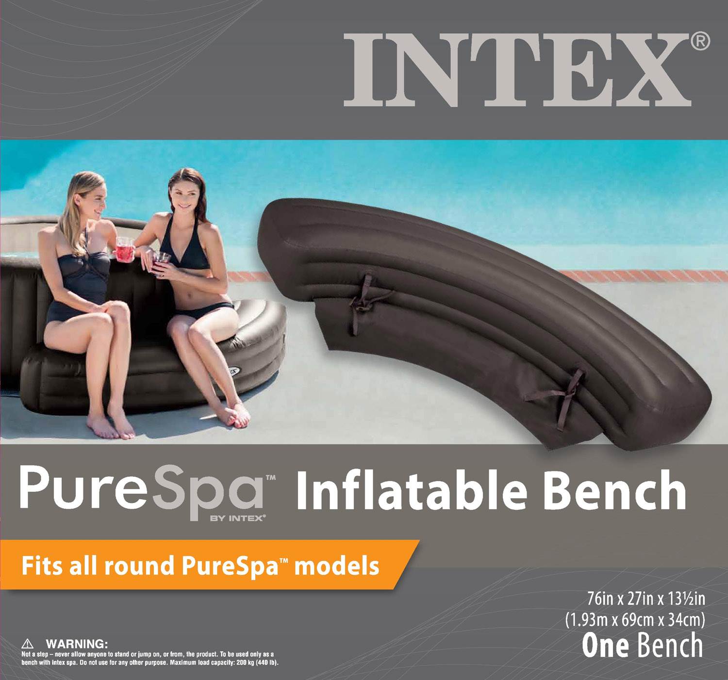 Intex PureSpa 4 Person Inflatable Bubble Jet Portable Hot Tub with Bench Add On