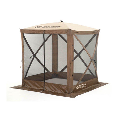 Clam Quick Set Portable Traveler Camping Outdoor Popup Gazebo Canopy, Brown