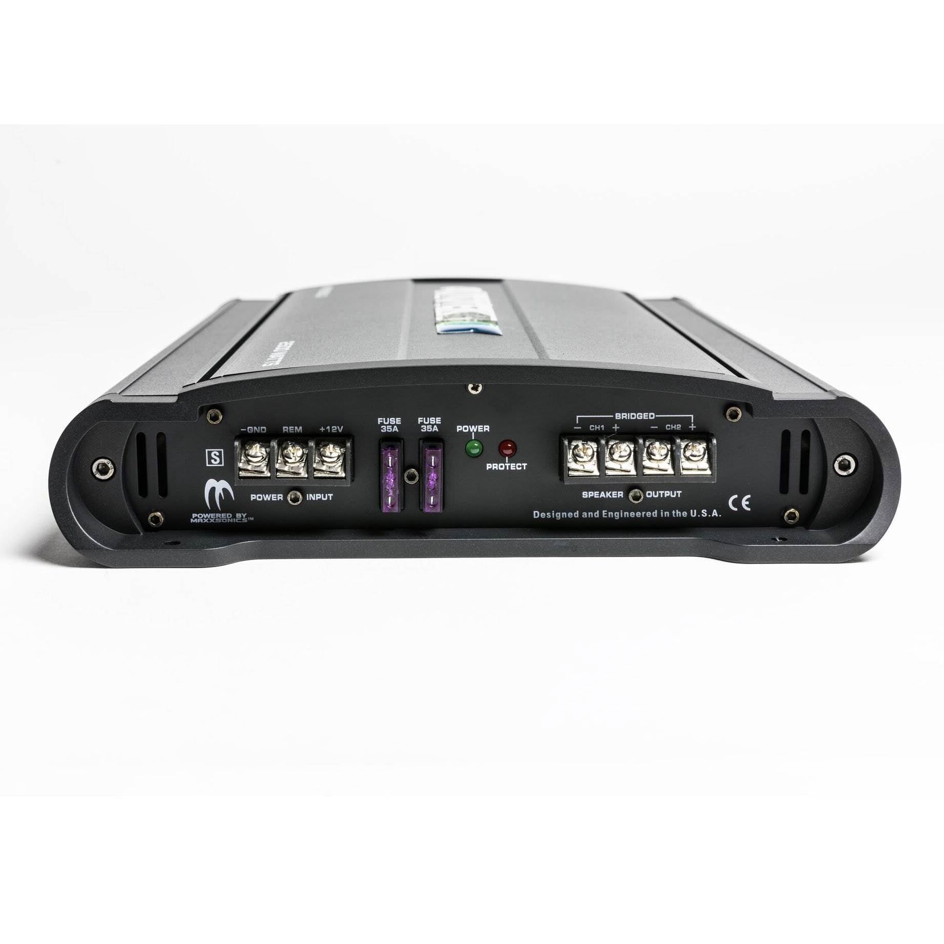 Autotek MM2520.2 2500W 2 Channel Car Audio Amp w/ Bullz Audio 4 AWG Wire Kit