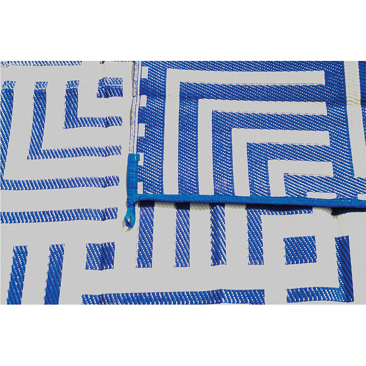 Reversible Mats 6x4ft Polypropylene Patterned Patio Rug, Navy/White (Open Box)