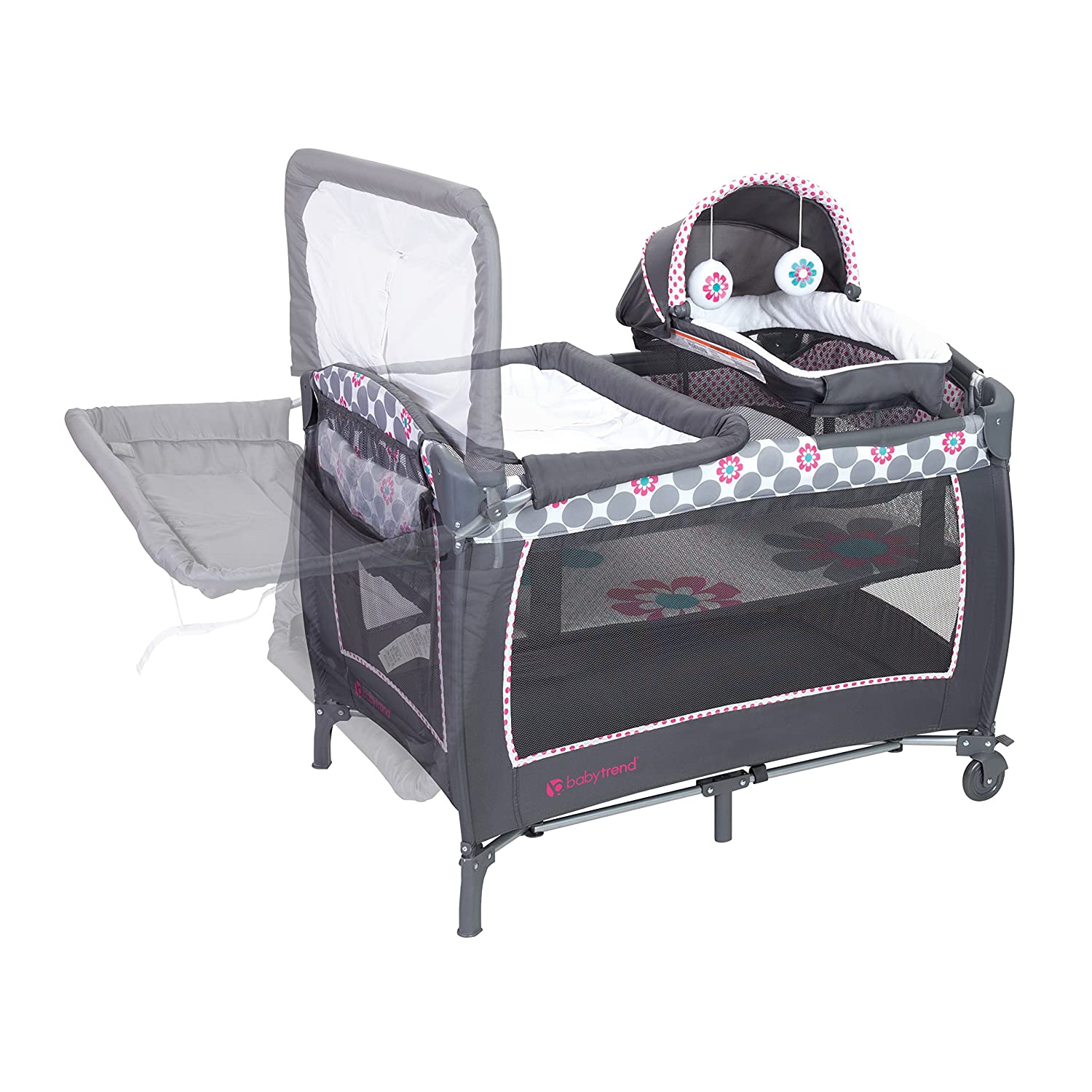 Baby Trend Lil Snooze Deluxe 2 Nursery Center with Changing Table, Daisy Dots - VMInnovations