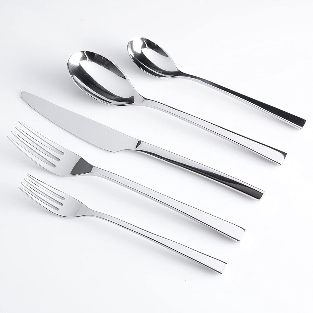 Gibson Elite Sparland Forged Stainless Steel Flatware Silverware Set, 20 Piece - VMInnovations