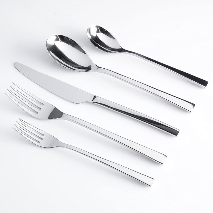 Gibson Elite Sparland Forged Stainless Steel Flatware Silverware Set, 20 Piece - VMInnovations