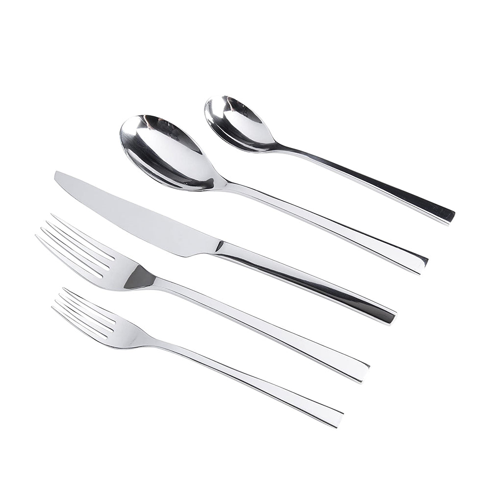 Gibson Elite Sparland Forged Stainless Steel Flatware Silverware Set, 20 Piece - VMInnovations