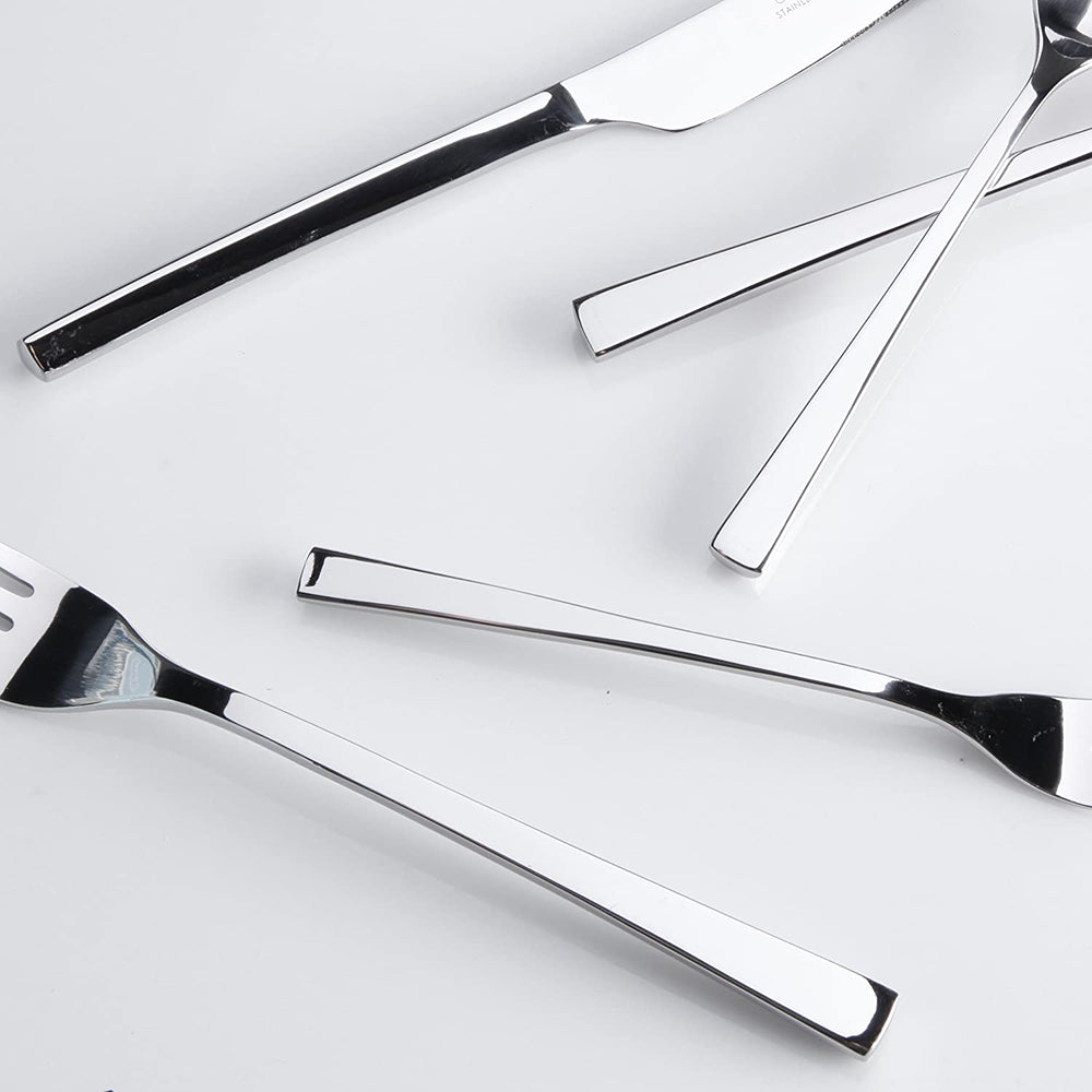 Gibson Elite Sparland Forged Stainless Steel Flatware Silverware Set, 20 Piece - VMInnovations