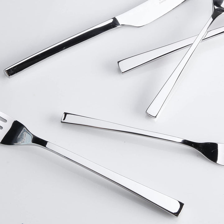 Gibson Elite Sparland Forged Stainless Steel Flatware Silverware Set, 20 Piece - VMInnovations