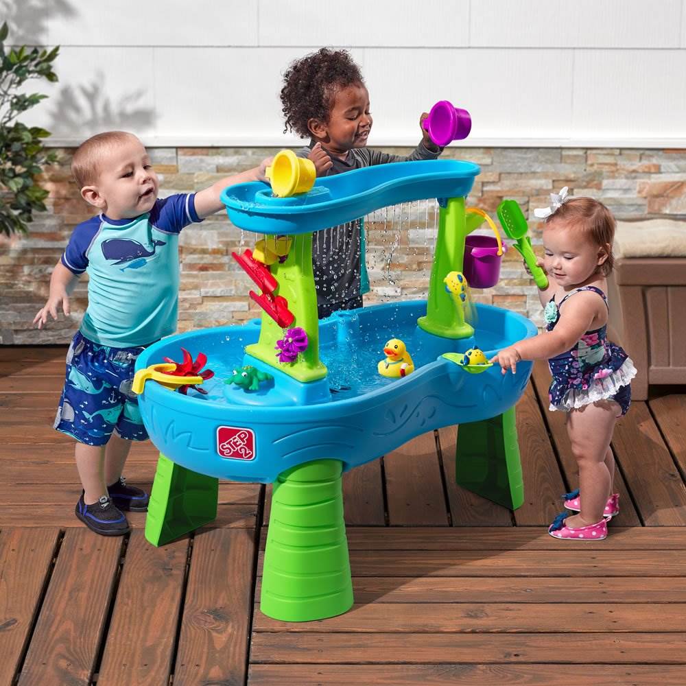 Step2 Kids Play Outdoor Plastic Rain Showers Splash Pond Water Table Playset