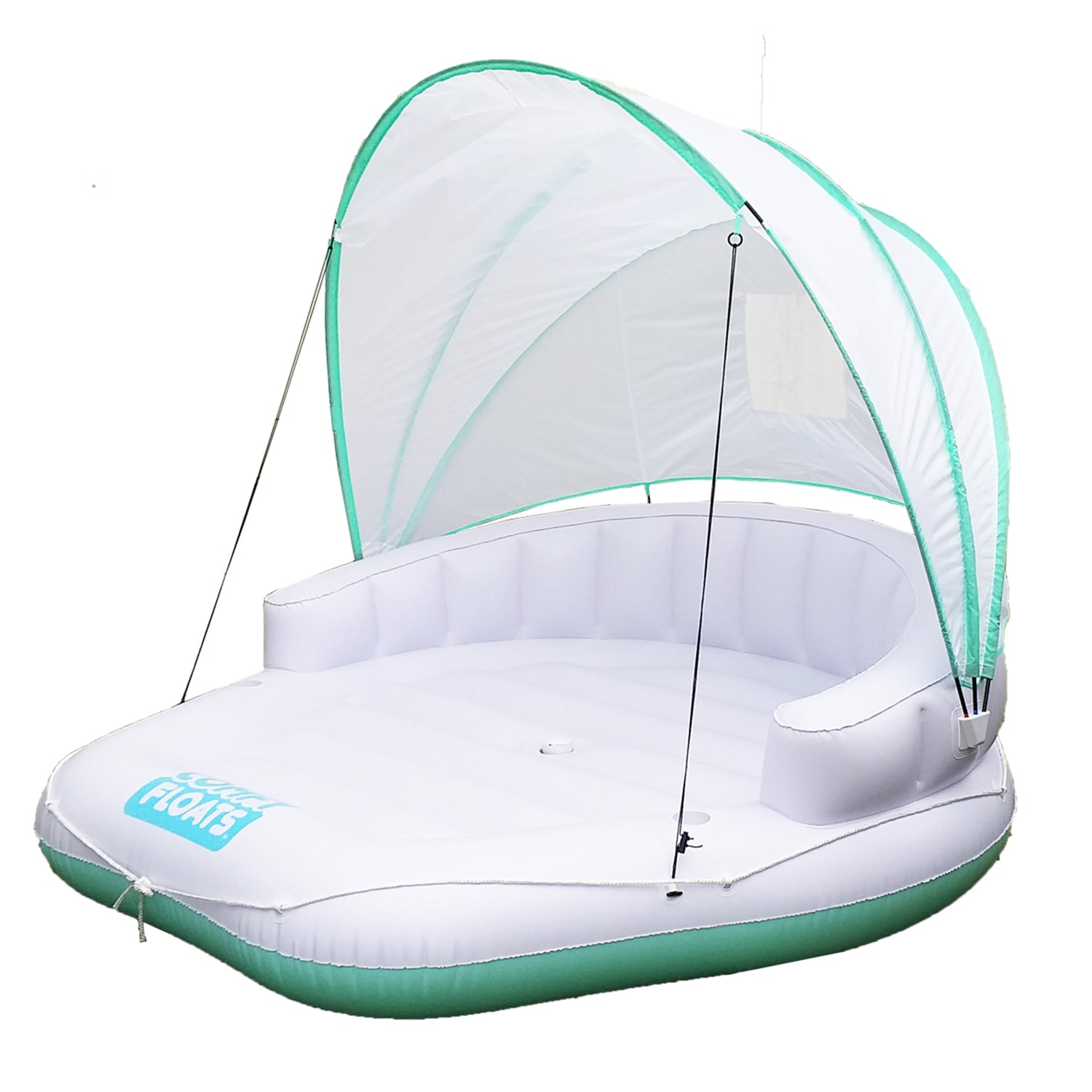 Comfy Floats 13 Foot Misting Platform & Cabana Pool Float with Retractable Cover - VMInnovations