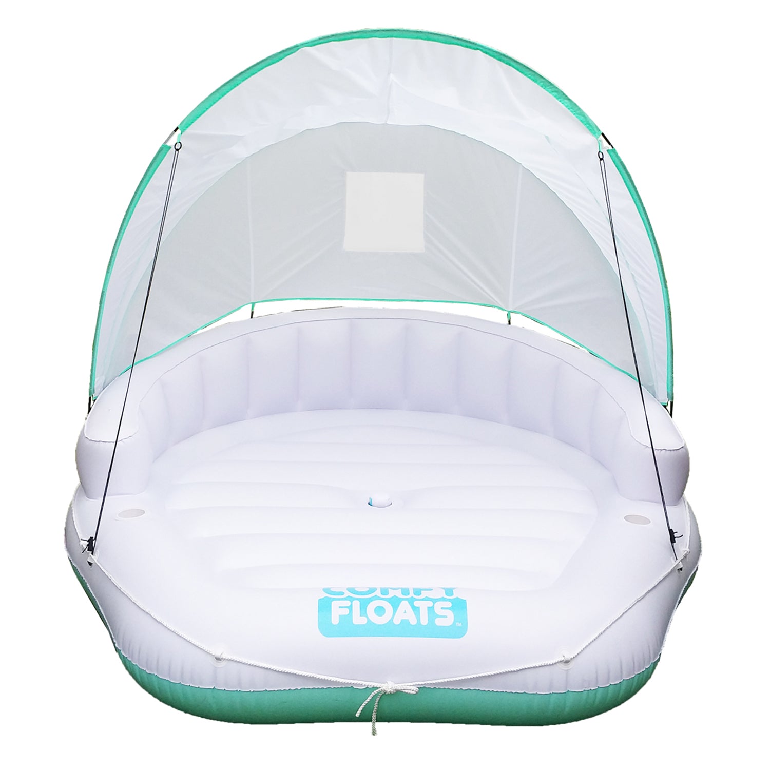 Comfy Floats 13 Foot Misting Platform & Cabana Pool Float with Retractable Cover - VMInnovations