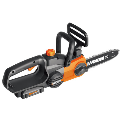 Worx 20V 10" Auto Tension Electric Cordless Chainsaw Tool with Battery & Charger