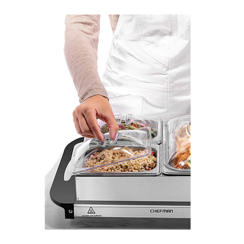 Chefman 3 Pan Buffet Server Plus Warming Tray w/ Temperature Controls (Open Box)
