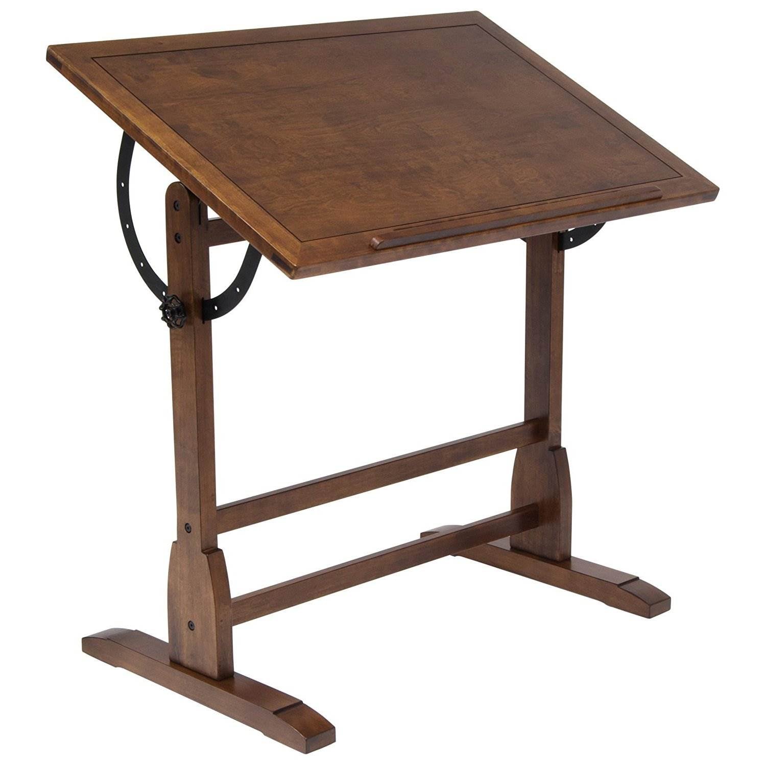 Studio Designs 36x24" Vintage Drafting Writing Craft Table, Rustic Oak(Open Box)