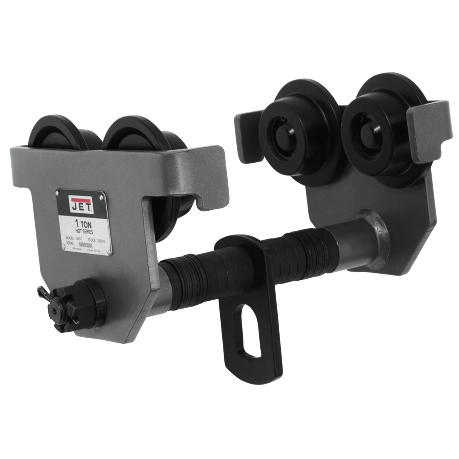 JET 1-HDT 1 Ton Steel Frame Manual Trolley with Bumper Guards and Spacer Washers - VMInnovations