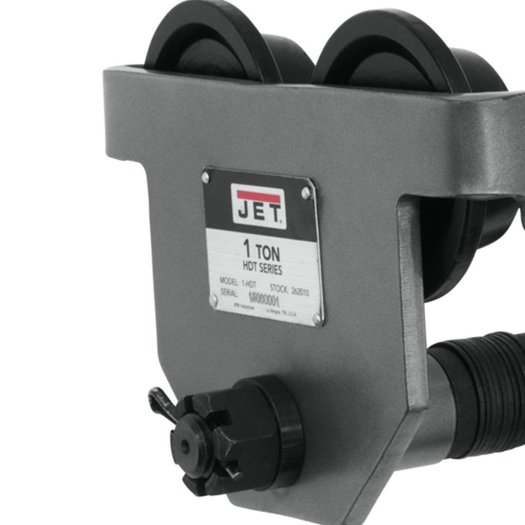 JET 1-HDT 1 Ton Steel Frame Manual Trolley with Bumper Guards and Spacer Washers - VMInnovations
