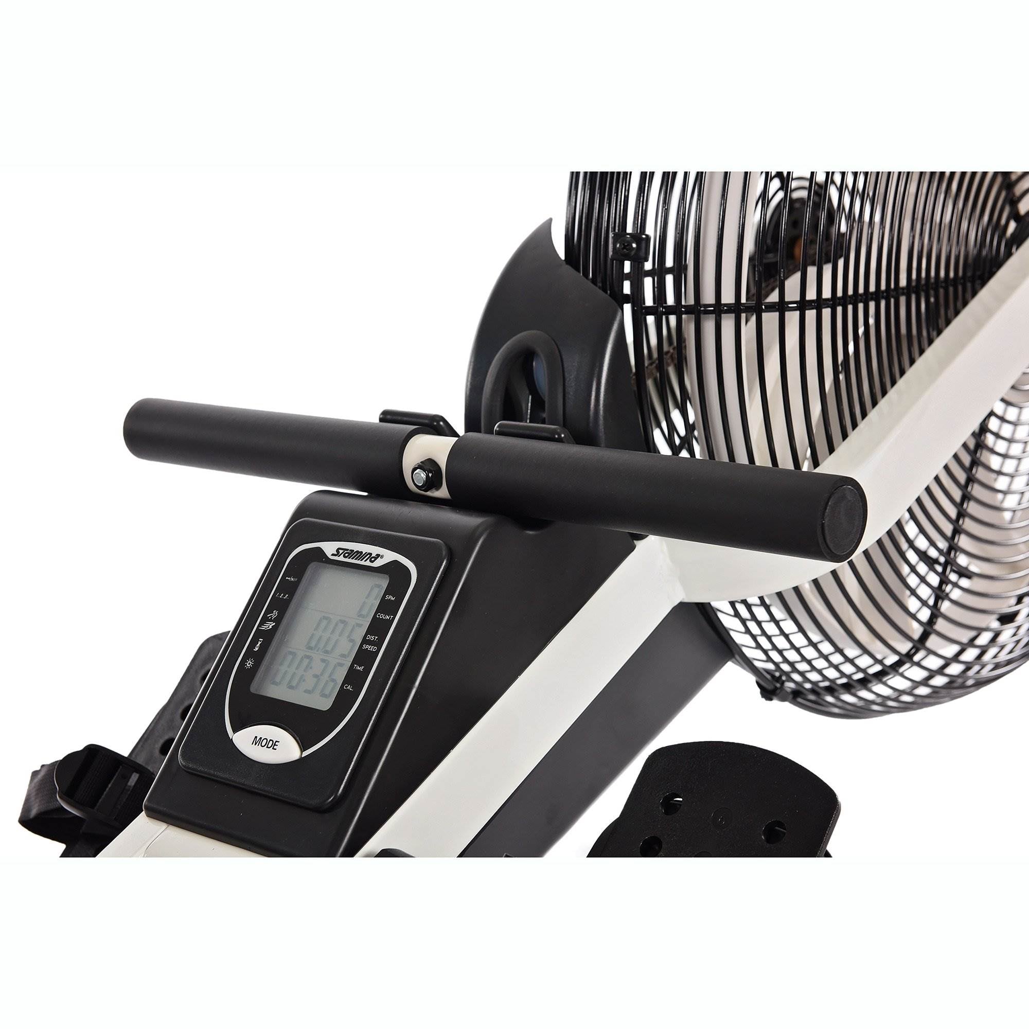 Stamina Cardio Exercise Foldable Fitness Rowing Machine, Black/White (Open Box) - VMInnovations
