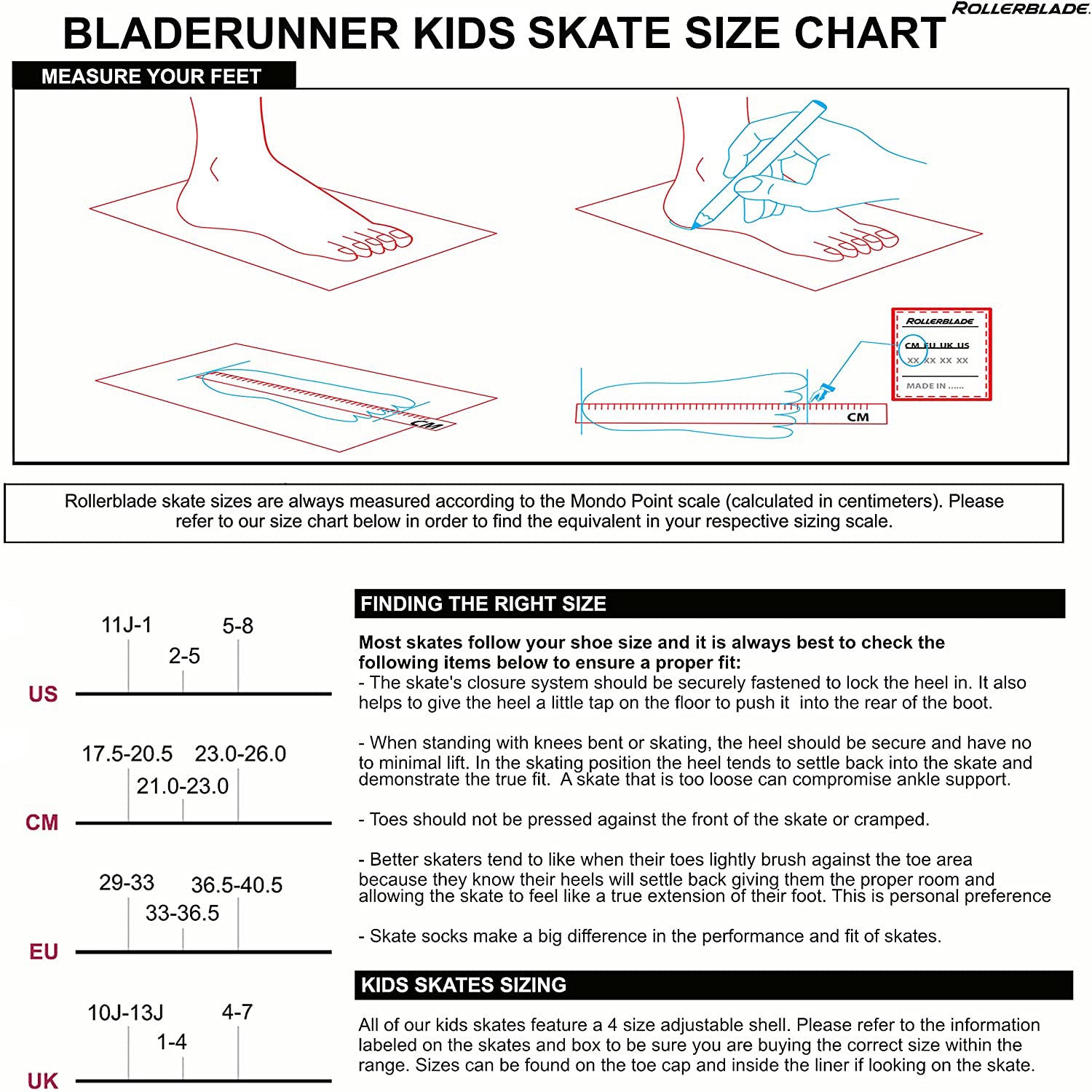 Rollerblade Bladerunner Phoenix Girls Adjustable Skates M White/Pink (Used)