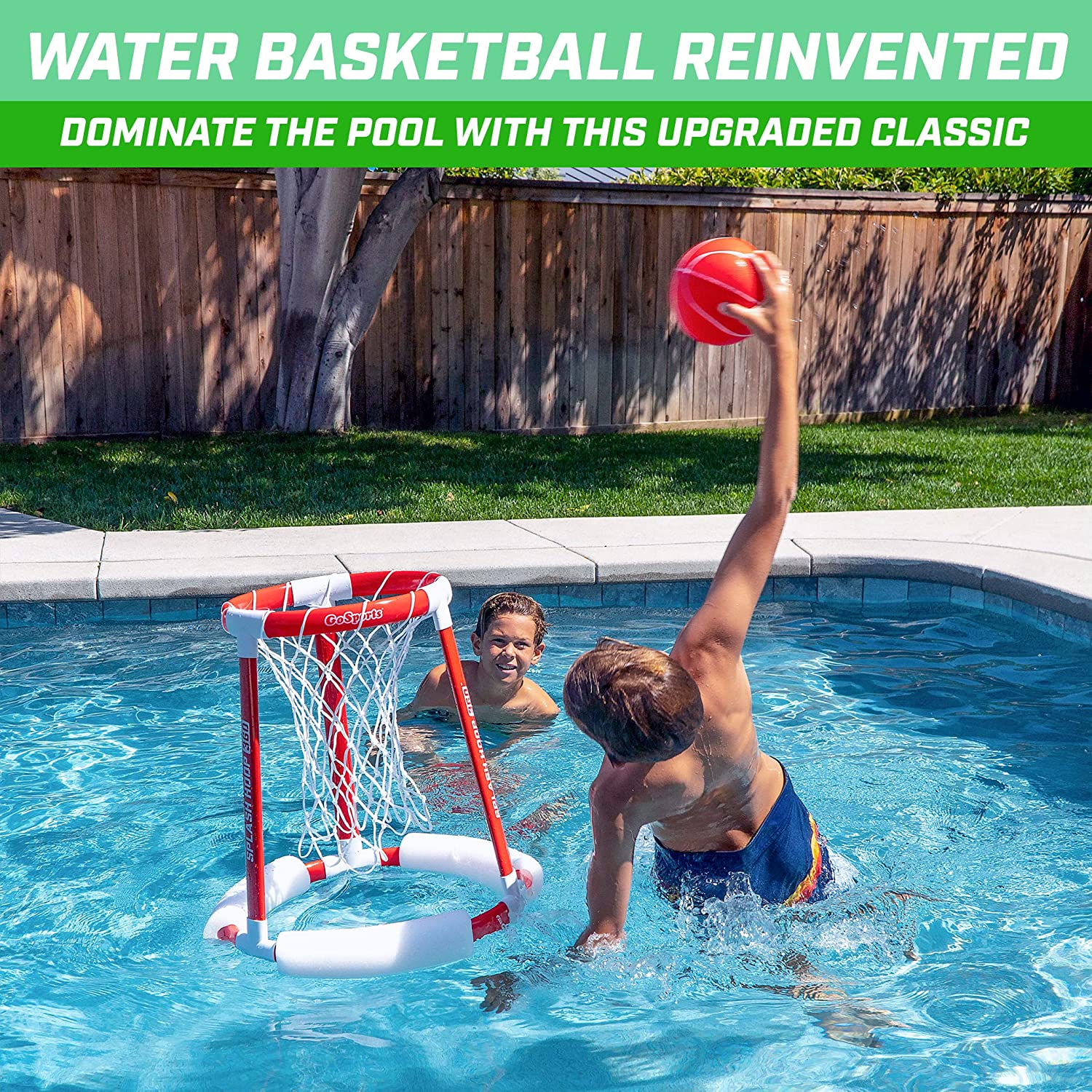 GoSports Splash Hoop 360 Floating Pool Game with Hoop 2 Balls & Pump (Open Box) - VMInnovations