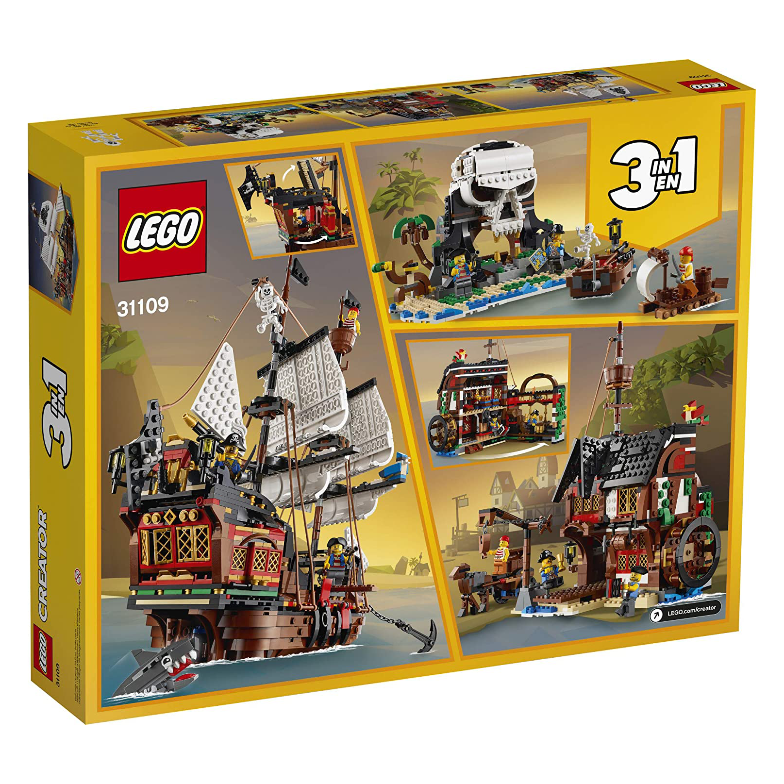 LEGO Creator 31109 Pirate Ship 1264 Piece Set Block Building Set w/ Minifigures - VMInnovations