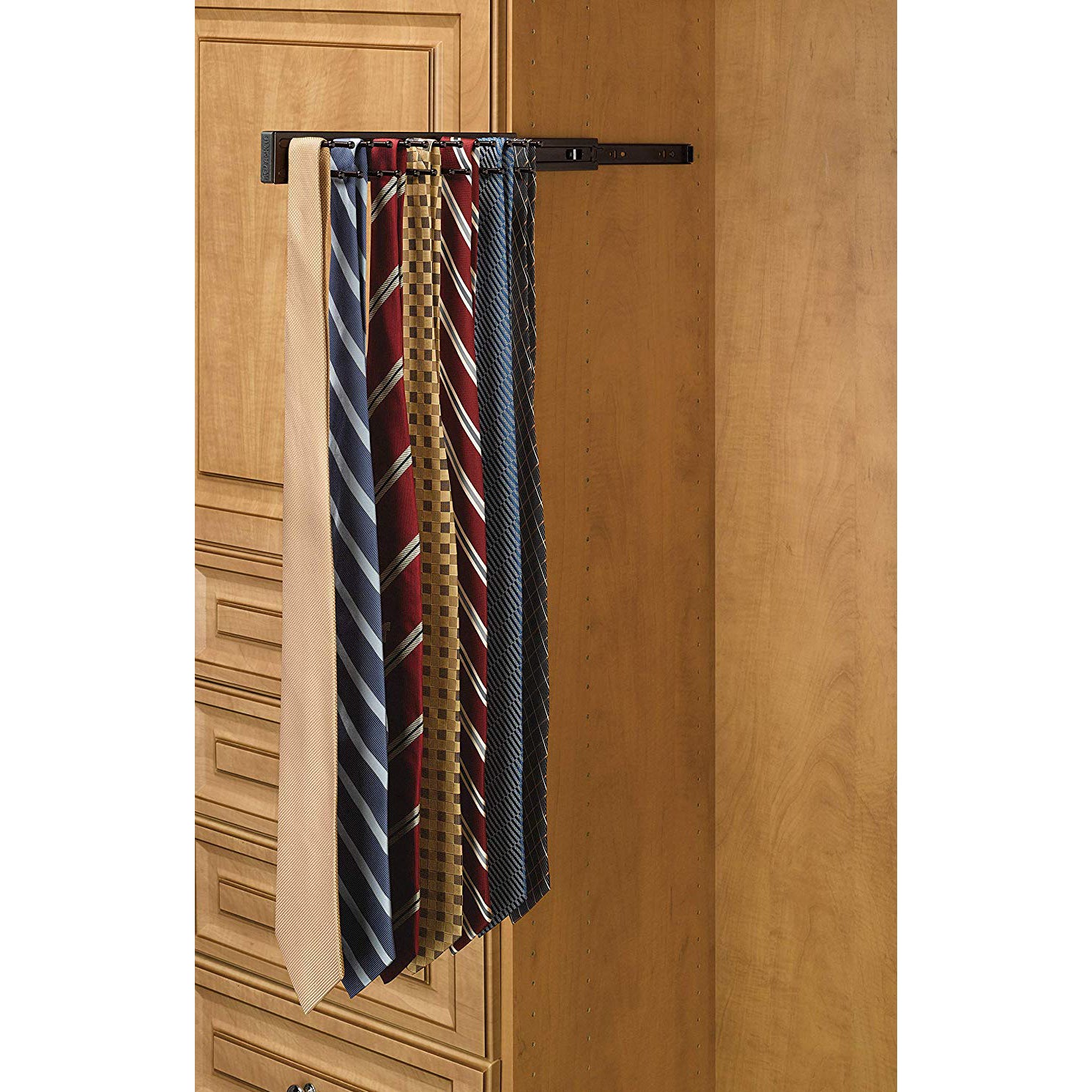 Rev-A-Shelf 14" Side Mount Extending Tie Organization Rack, Oil Rubbed Bronze