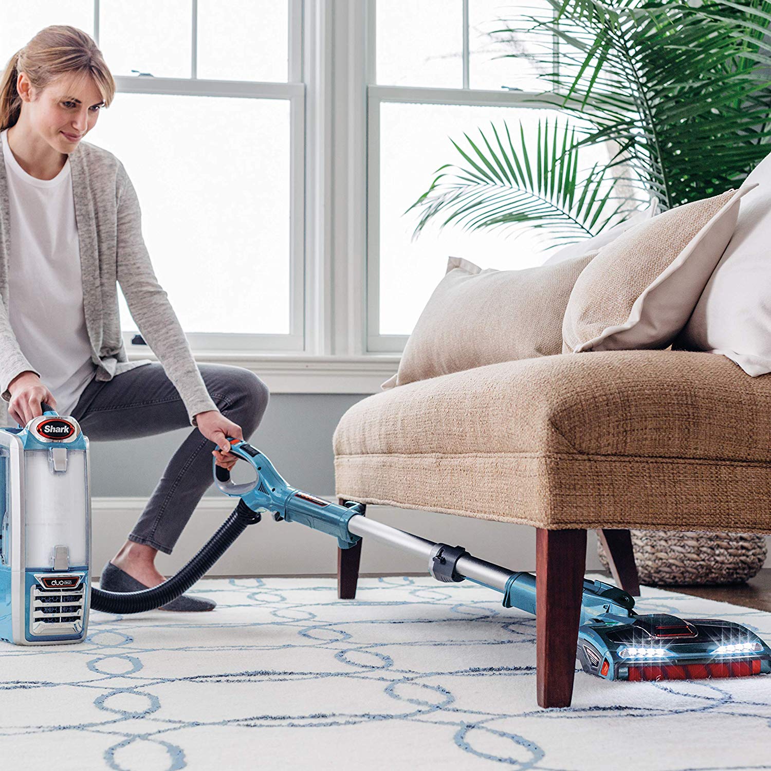 Shark DuoClean High Tech Powered Lift Away Speed Upright Vacuum Cleaner, Aqua