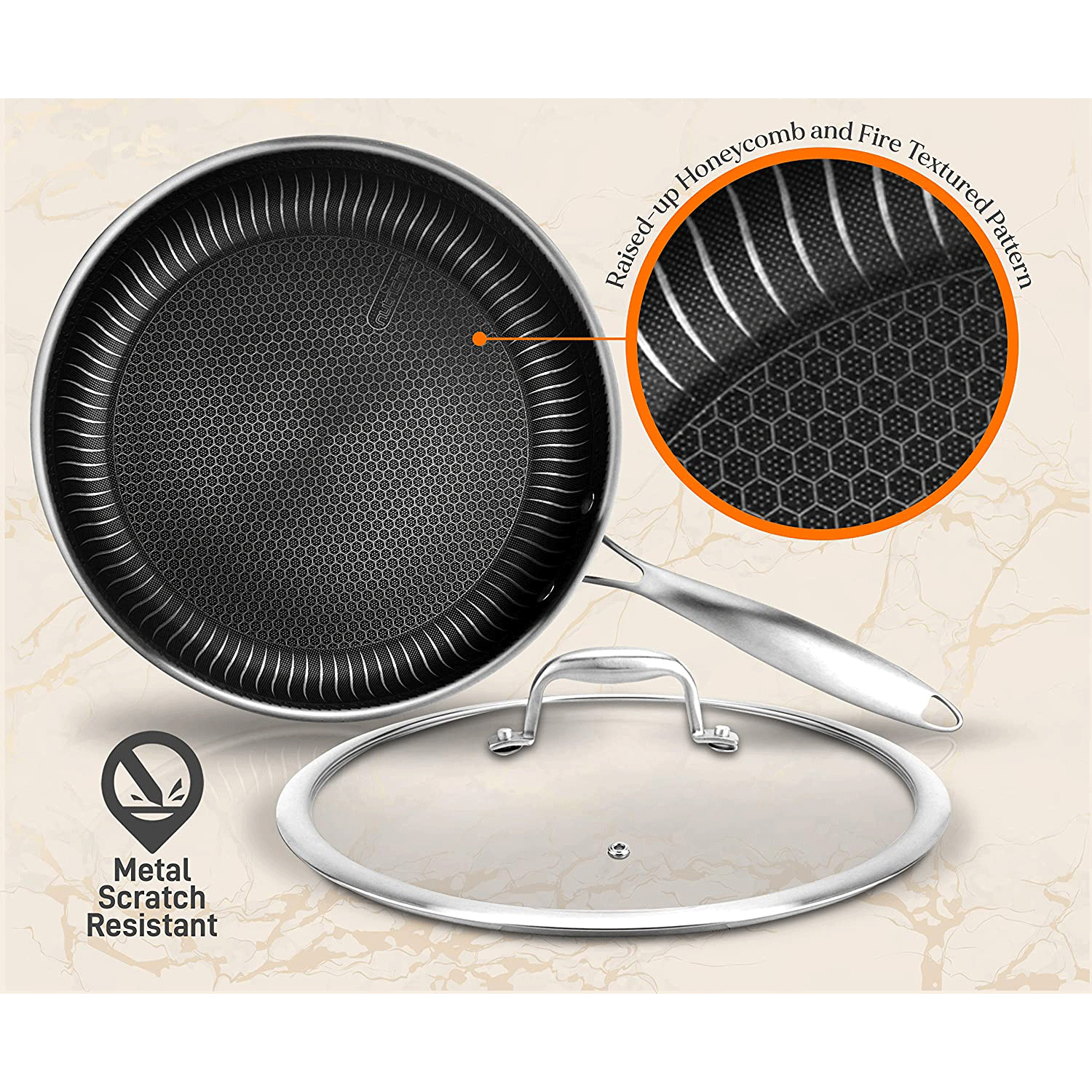 NutriChef 7 Piece Nonstick Stainless Steel Kitchen Cookware Pan Set with Lids - VMInnovations