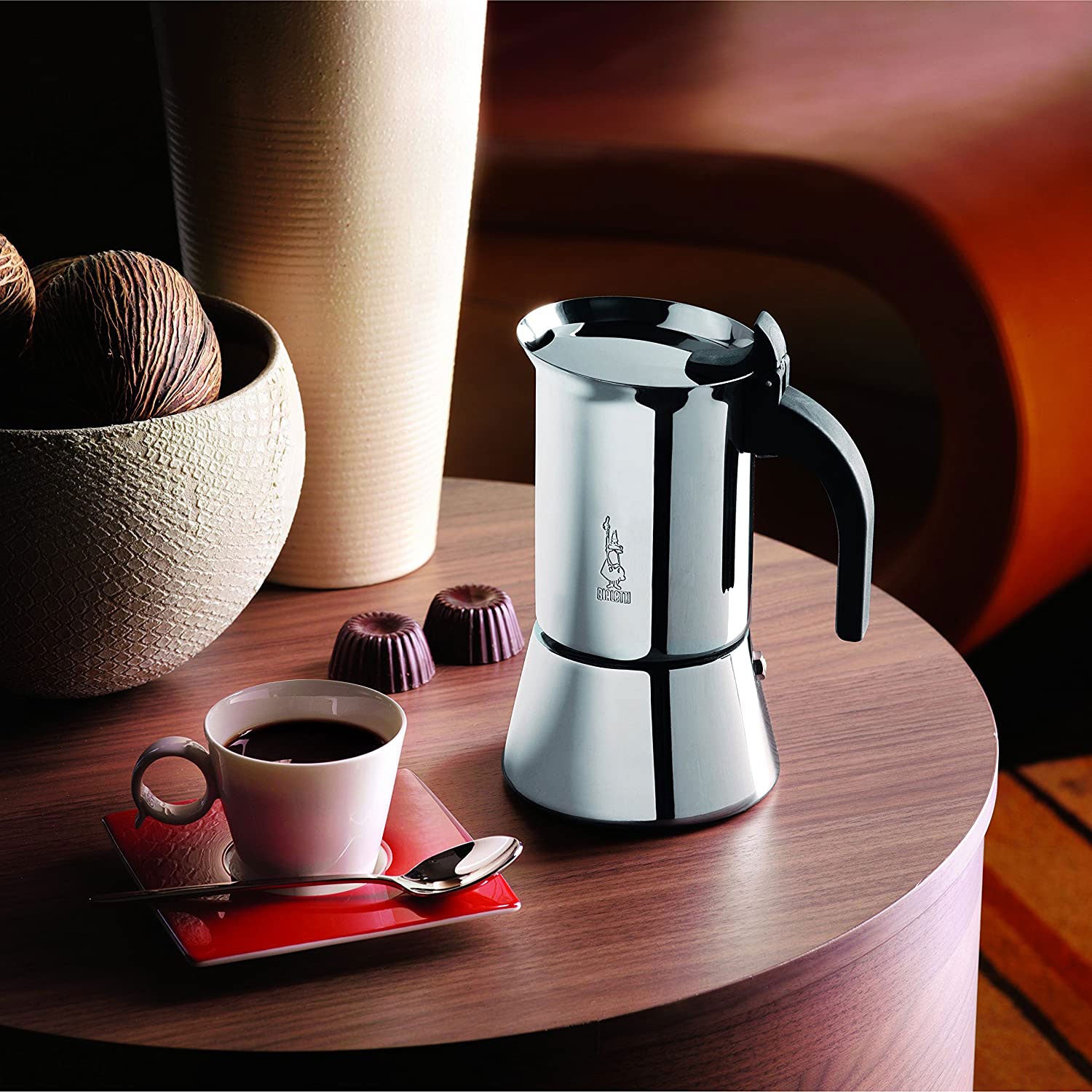 Bialetti Induction Stove 4 Cup Espresso Coffee Maker, Stainless Steel (Open Box)