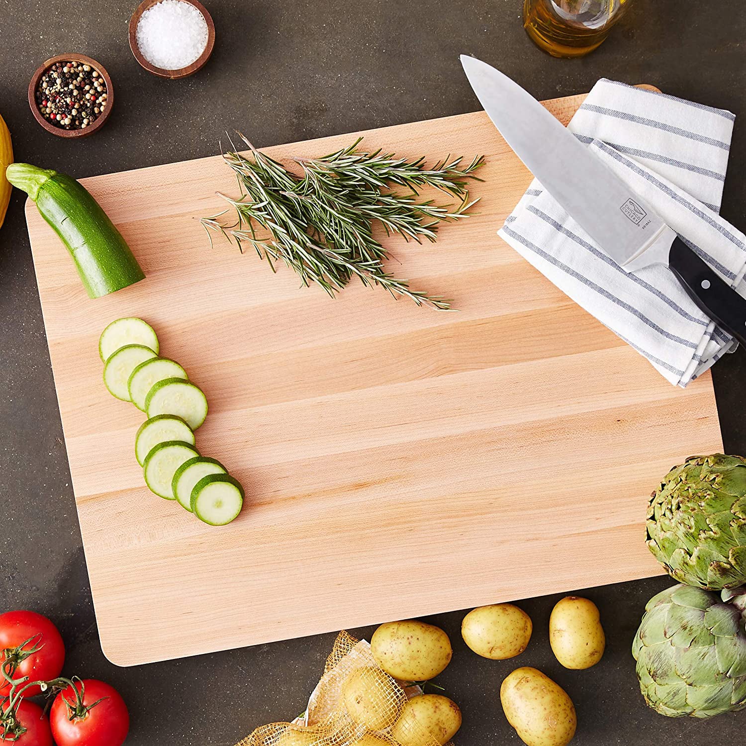 John Boos Maple Wood Chop N Slice Cutting Board w/ Board Maintenance Oil 3 Pack - VMInnovations