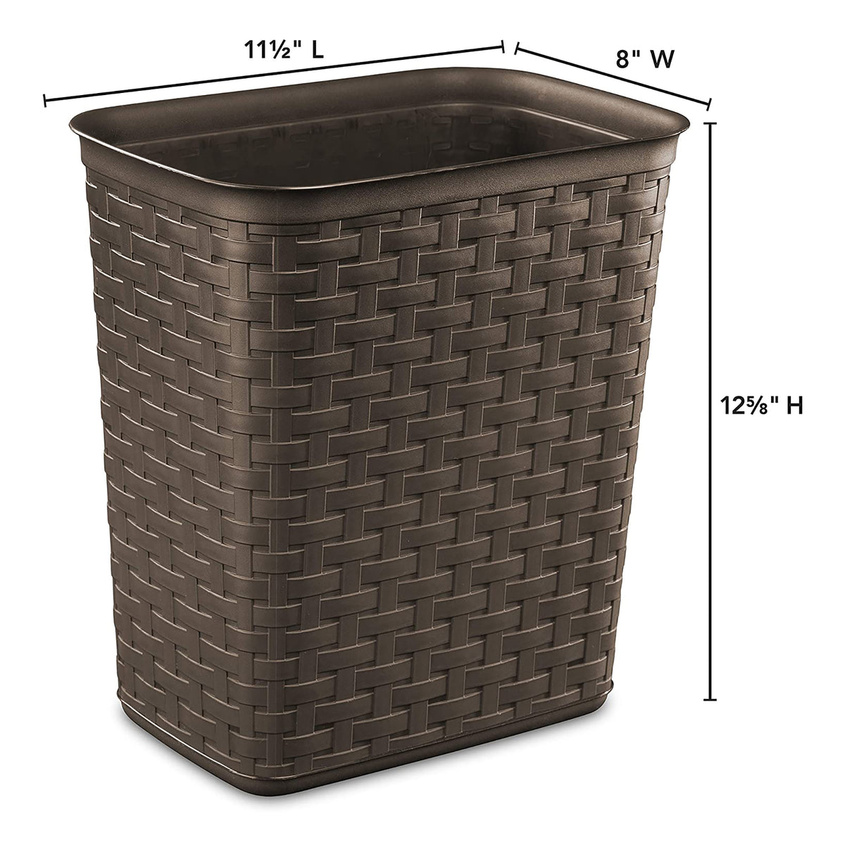 Sterilite Weave 3.4 Gallon Plastic Home & Office Wastebasket Trash Can (24 Pack)